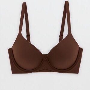 Aerie Smoothez Push Up Plunge Bra Size 36B NWT Warm Brown